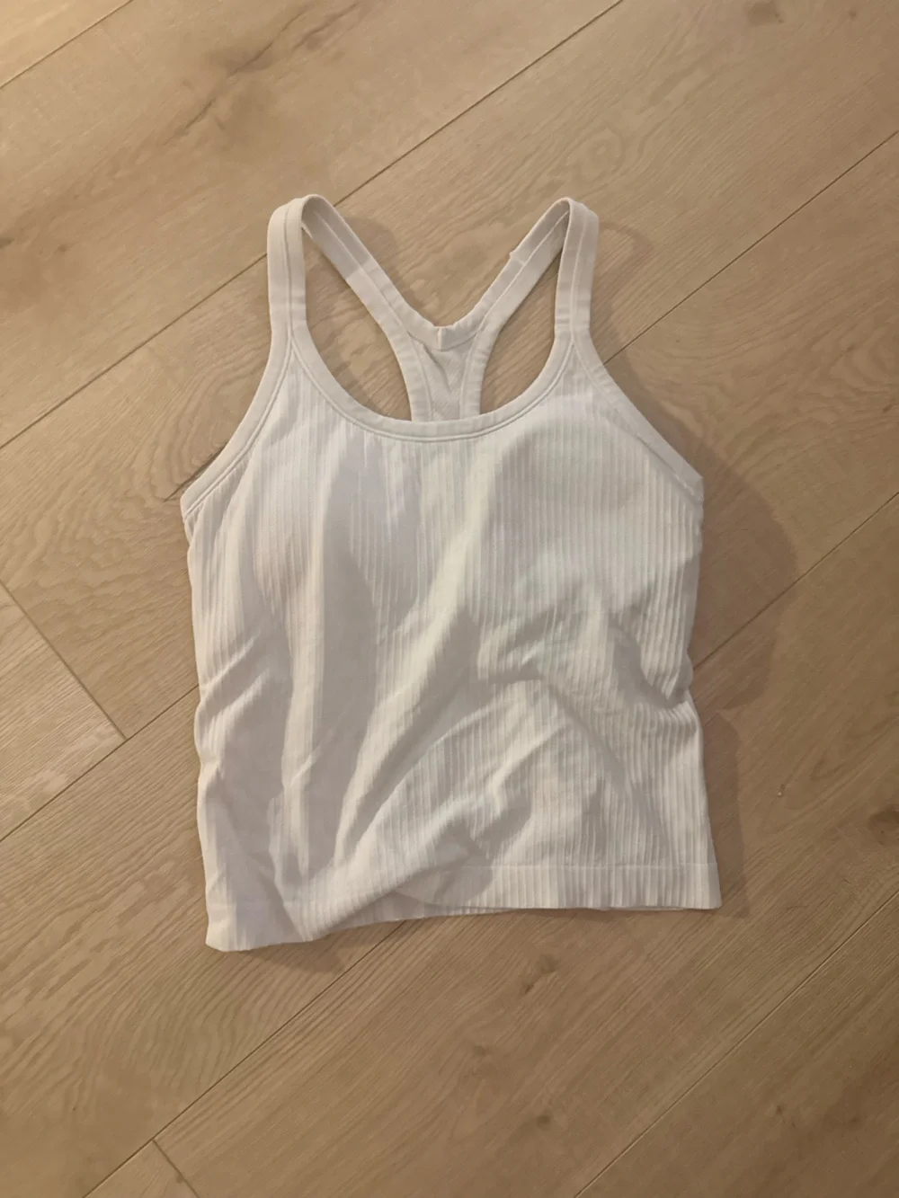 Women's White Ribbed Racerback Tank Top - Picture 1 of 1